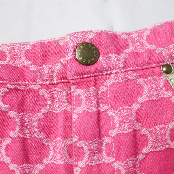 Rare Celine Monogram Logo Print Denim Skirt - Picture 7 of 7